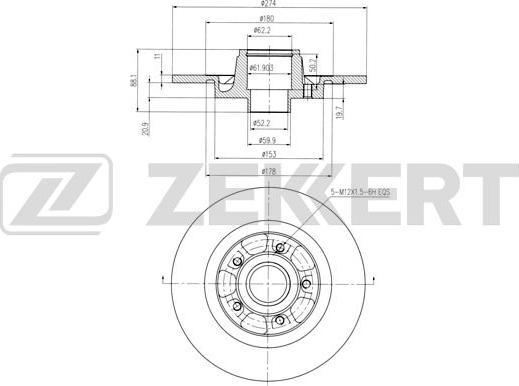 Zekkert BS-6483 - Bremžu diski ps1.lv