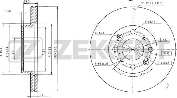 Zekkert BS-6430 - Bremžu diski ps1.lv