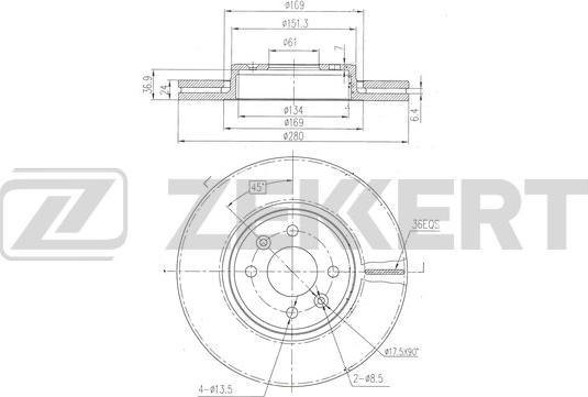 Zekkert BS-6521 - Bremžu diski ps1.lv