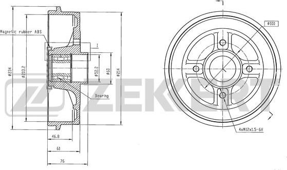 Zekkert BS-6612 - Bremžu trumulis ps1.lv