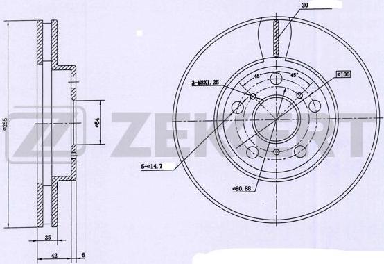 Zekkert BS-6091 - Bremžu diski ps1.lv