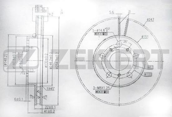 Zekkert BS-6044 - Bremžu diski ps1.lv