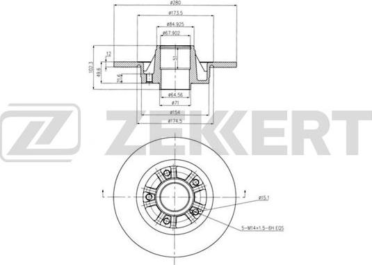 Zekkert BS-6072BZ - Bremžu diski ps1.lv