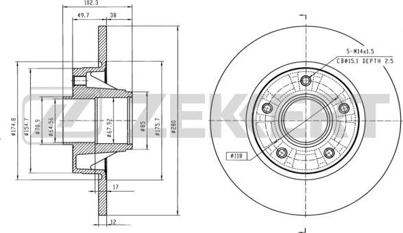 Zekkert BS-6072 - Bremžu diski ps1.lv