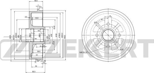 Zekkert BS-6142 - Bremžu trumulis ps1.lv