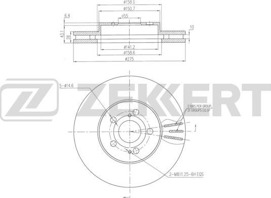 Zekkert BS-6334 - Bremžu diski ps1.lv