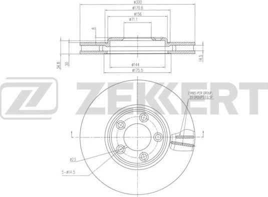 Zekkert BS-6335 - Bremžu diski ps1.lv