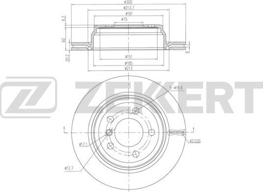 Zekkert BS-6338 - Bremžu diski ps1.lv