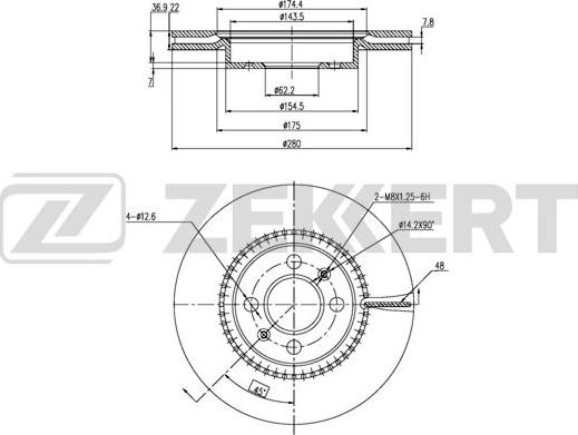 Zekkert BS-6294 - Bremžu diski ps1.lv