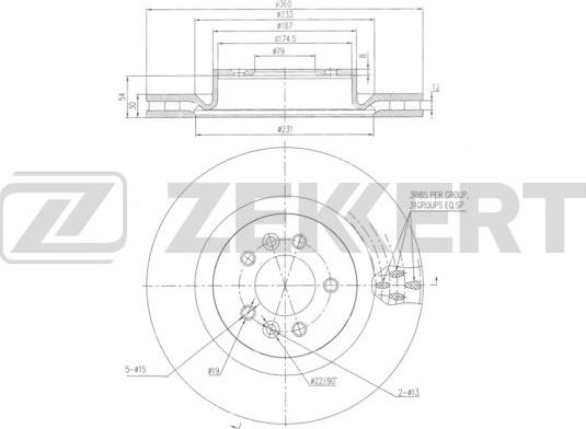 Zekkert BS-6254 - Bremžu diski ps1.lv