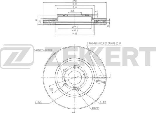 Zekkert BS-6253 - Bremžu diski ps1.lv