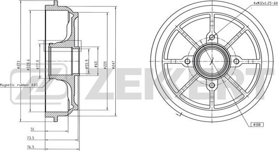 Zekkert BS-6267 - Bremžu trumulis ps1.lv