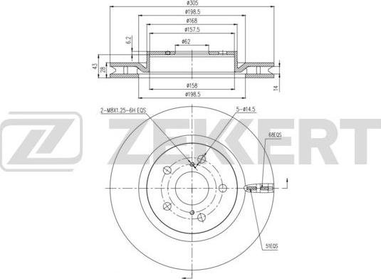 Zekkert BS-6288 - Bremžu diski ps1.lv