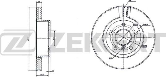 Zekkert BS-6275 - Bremžu diski ps1.lv