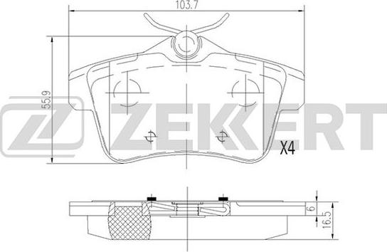 Zekkert BS-1944 - Bremžu uzliku kompl., Disku bremzes ps1.lv