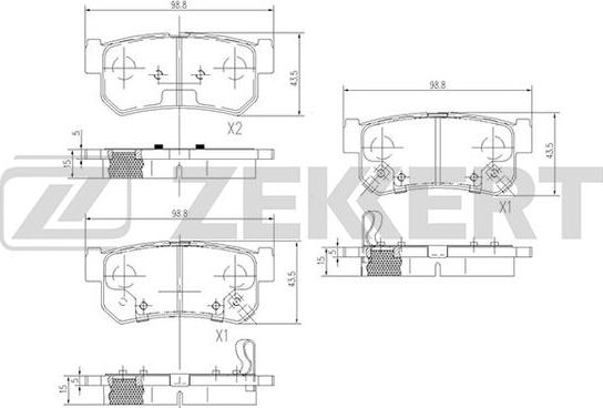 Zekkert BS-1496 - Bremžu uzliku kompl., Disku bremzes ps1.lv