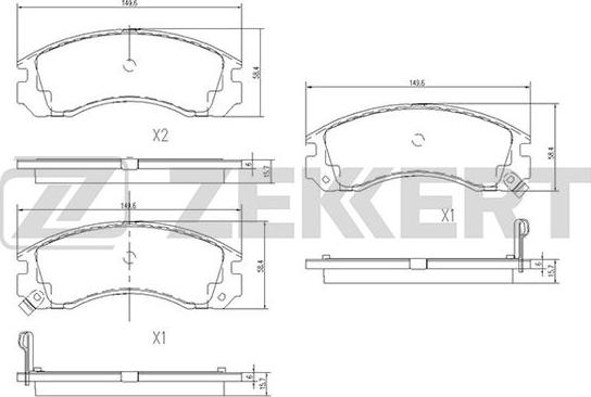 Zekkert BS-1448 - Bremžu uzliku kompl., Disku bremzes ps1.lv