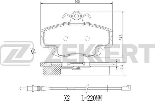 Zekkert BS-1482 - Bremžu uzliku kompl., Disku bremzes ps1.lv