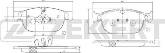 Zekkert BS-1428 - Bremžu uzliku kompl., Disku bremzes ps1.lv