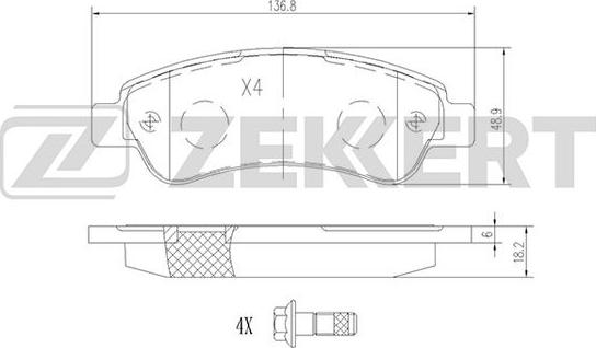 Zekkert BS-1470 - Bremžu uzliku kompl., Disku bremzes ps1.lv