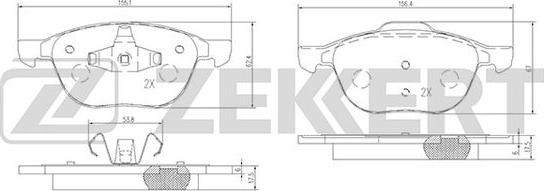 Zekkert BS-1599 - Bremžu uzliku kompl., Disku bremzes ps1.lv