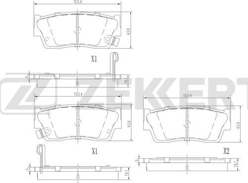 Zekkert BS-1559 - Bremžu uzliku kompl., Disku bremzes ps1.lv