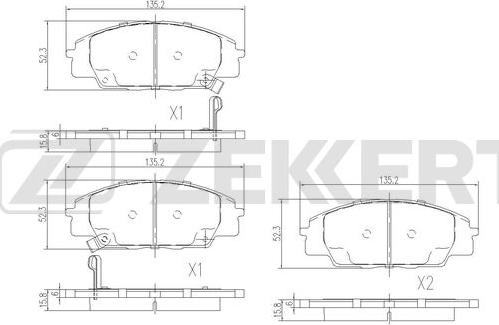 Zekkert BS-1505 - Bremžu uzliku kompl., Disku bremzes ps1.lv