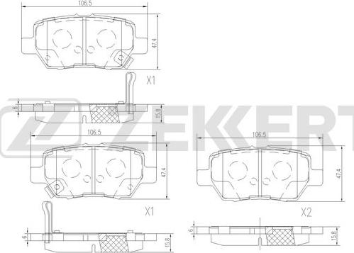 Zekkert BS-1517 - Bremžu uzliku kompl., Disku bremzes ps1.lv