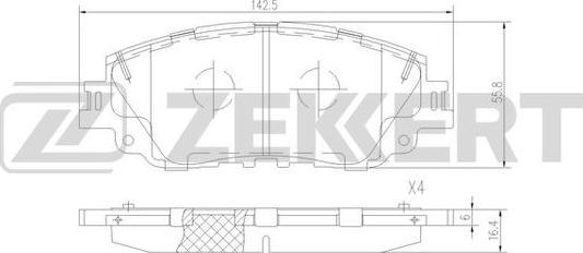 Zekkert BS-1529 - Bremžu uzliku kompl., Disku bremzes ps1.lv