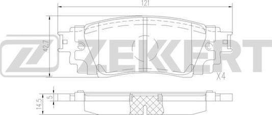 Zekkert BS-1525 - Bremžu uzliku kompl., Disku bremzes ps1.lv