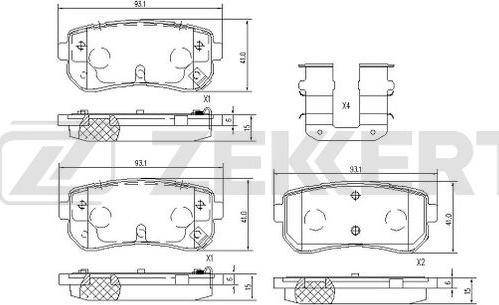 Zekkert BS-1099 - Bremžu uzliku kompl., Disku bremzes ps1.lv