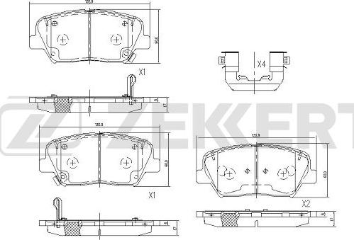 Zekkert BS-1094 - Bremžu uzliku kompl., Disku bremzes ps1.lv