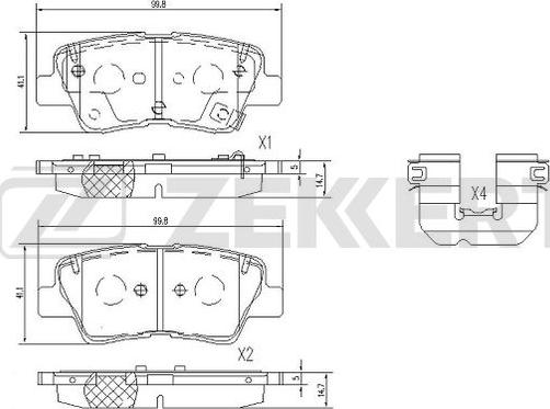 Zekkert BS-1095 - Bremžu uzliku kompl., Disku bremzes ps1.lv