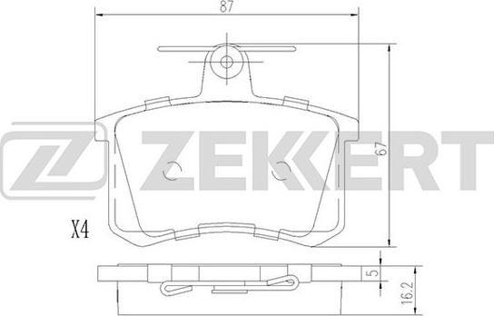 Zekkert BS-1096 - Bremžu uzliku kompl., Disku bremzes ps1.lv