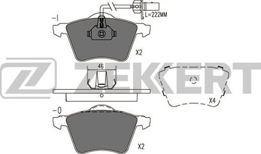 Zekkert BS-1093 - Bremžu uzliku kompl., Disku bremzes ps1.lv