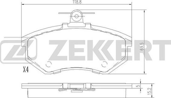 Zekkert BS-1097 - Bremžu uzliku kompl., Disku bremzes ps1.lv