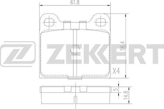 Zekkert BS-1049 - Bremžu uzliku kompl., Disku bremzes ps1.lv