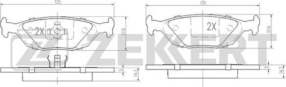 Zekkert BS-1050 - Bremžu uzliku kompl., Disku bremzes ps1.lv