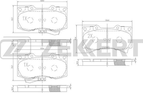 Zekkert BS-1051 - Bremžu uzliku kompl., Disku bremzes ps1.lv