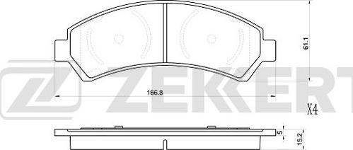 Zekkert BS-1006 - Bremžu uzliku kompl., Disku bremzes ps1.lv