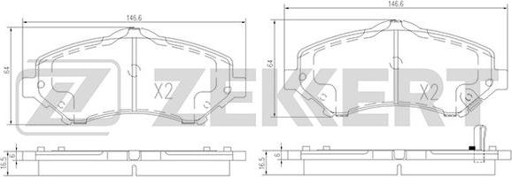 Zekkert BS-1008 - Bremžu uzliku kompl., Disku bremzes ps1.lv