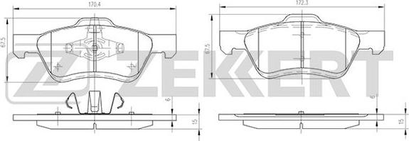 Zekkert BS-1003 - Bremžu uzliku kompl., Disku bremzes ps1.lv