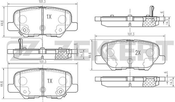 Zekkert BS-1014 - Bremžu uzliku kompl., Disku bremzes ps1.lv