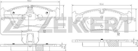 Zekkert BS-1016 - Bremžu uzliku kompl., Disku bremzes ps1.lv