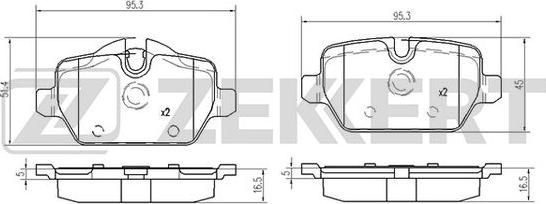 Zekkert BS-1018 - Bremžu uzliku kompl., Disku bremzes ps1.lv