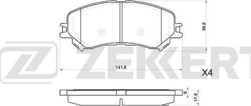 Zekkert BS-1080 - Bremžu uzliku kompl., Disku bremzes ps1.lv