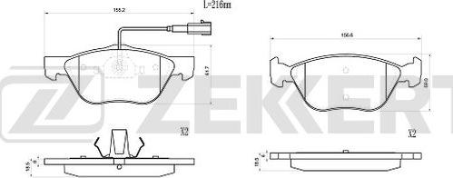 Zekkert BS-1035 - Bremžu uzliku kompl., Disku bremzes ps1.lv