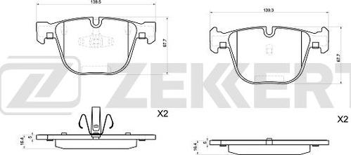 Zekkert BS-1037 - Bremžu uzliku kompl., Disku bremzes ps1.lv