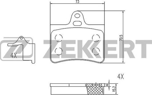 Zekkert BS-1020 - Bremžu uzliku kompl., Disku bremzes ps1.lv