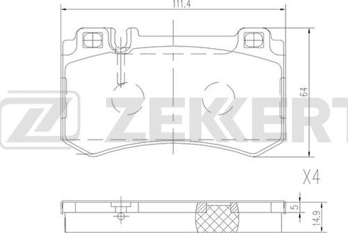 Zekkert BS-1194 - Bremžu uzliku kompl., Disku bremzes ps1.lv